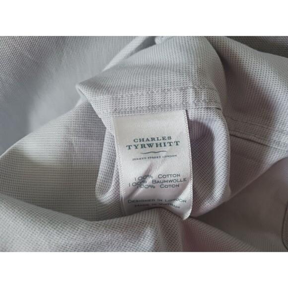 Charles Tyrwhitt Mens Dress Shirt Classic Fit Button Up Long Sleeve Gray 16,5/36 - Picture 5 of 6